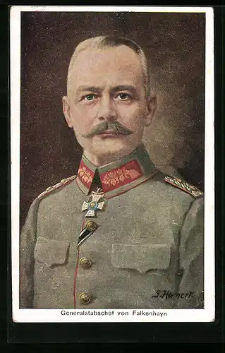 Künstler-AK Generalstabschef von Falkenhayn