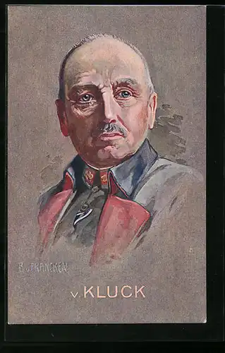 Künstler-AK General von Kluck in Uniform