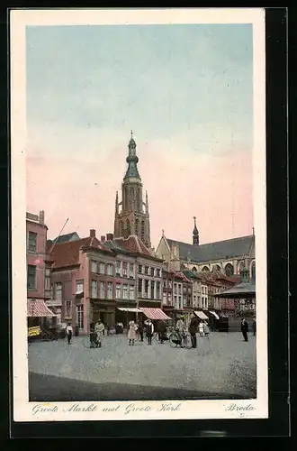 AK Breda, Groote Markt met Groote Kerk