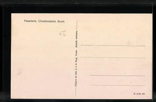 AK Ulvenhoutsche Bosch, Fasanterie