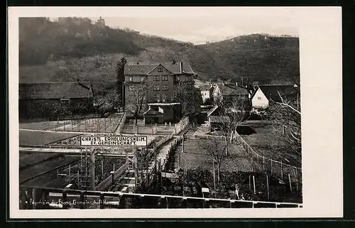 Foto-AK Hanau, Pilgerheim der Evang. Gemeinschaft mit Garten