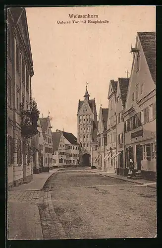 AK Weissenhorn, Unteres Tor mit Hauptstrasse