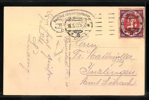 AK Darmstadt, Marktplatz mit Markttreiben