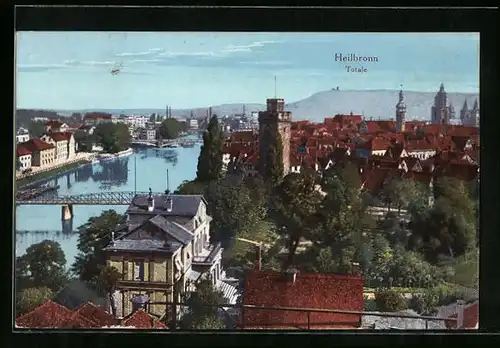 AK Heilbronn, Totalansicht mit Neckar