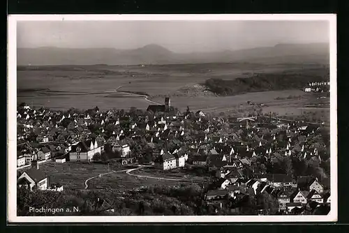 AK Plochingen a. N., Gesamtansicht vom Flugzeug aus