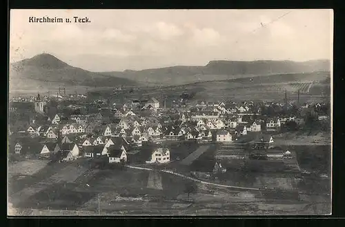 AK Kirchheim u. Teck, Gesamtansicht aus der Vogelschau