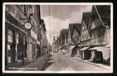 AK Kirchheim u. Teck, Marktstrasse mit Geschäften