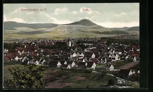 AK Kirchheim u. Teck, Gesamtansicht mit Teck