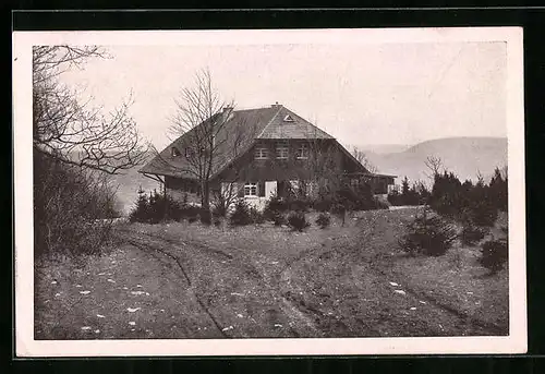AK Göppingen, Gasthof Wasserberghaus, vom Weg gesehen