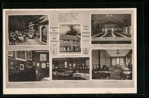 AK Bad Godesberg, Gasthaus Lindenwirtin, Hauptrestaurant, Lindengarten