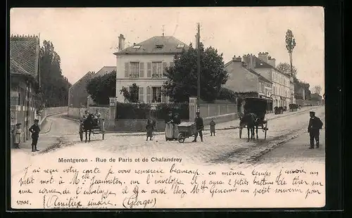 AK Montgeron, Rue de Paris et de Chalandrey