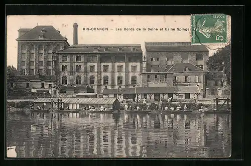 AK Ris-Orangis, Les Bords de la Seine et Usine Springer