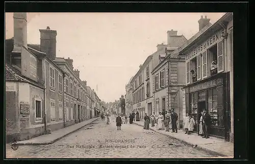 AK Ris-Orangis, Rue Nationale, Entrée de Paris