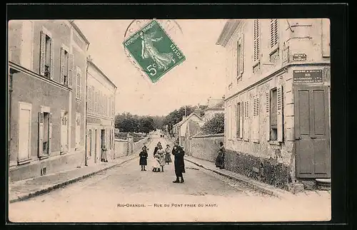 AK Ris-Orangis, Rue du Pont prise du Haut