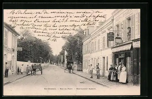 AK Ris-Orangis, Rue du Pont, Restaurant Aubert
