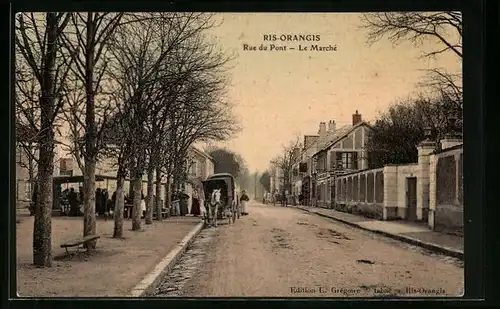 AK Ris-Orangis, Rue du Pont, Le Marché