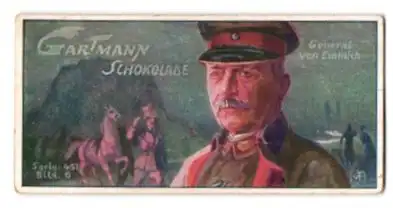 Sammelbild Gartmann-Schokolade, Deutsche Heerführer im Weltkriege, Serie 451, Bild 6, General von Emmich