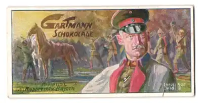 Sammelbild Gartmann-Schokolade, Deutsche Heerführer im Weltkriege, Serie 451, Bild 2, Kronprinz Rupprecht von Bayern