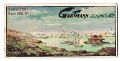 Sammelbild Gartmann-Schokolade, Im Lande der tausend Seen, Serie 588, Bild 1, Helsingfors