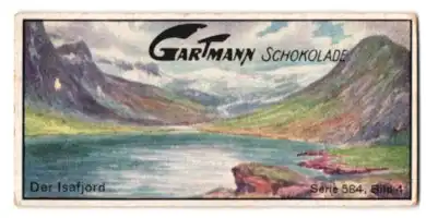 Sammelbild Gartmann-Schokolade, Die Insel Island, Serie 584, Bild 4, Ilafjord