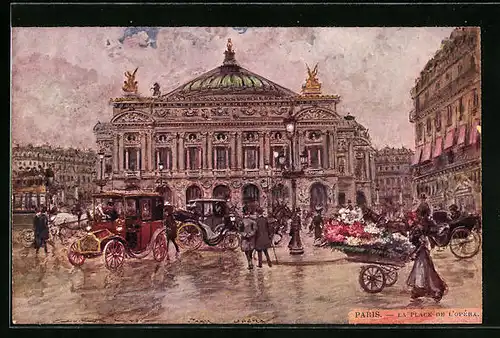 Künstler-AK Georges Stein: Paris, La Place de L`Opera