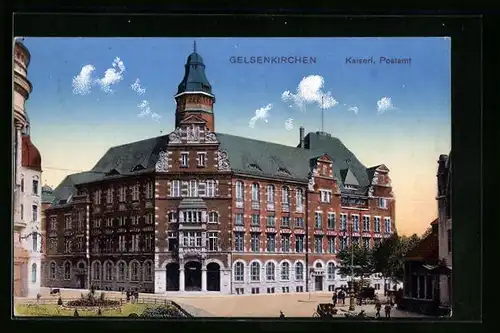 AK Gelsenkirchen, vor dem kaiserlichen Postamt