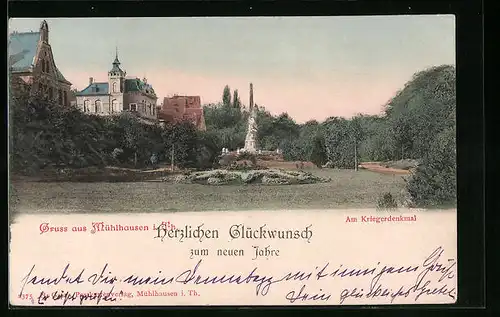 AK Mühlhausen i. Th., Parkanlagen am Kriegerdenkmal