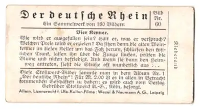 Sammelbild Stollwerck Schokolade, Der deutsche Rhein, Bild Nr. 60, Vier Kenner