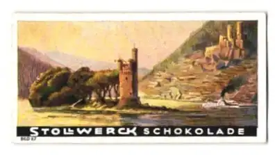 Sammelbild Stollwerck Schokolade, Der deutsche Rhein, Bild Nr. 67, Mäuseturm bei Bingen