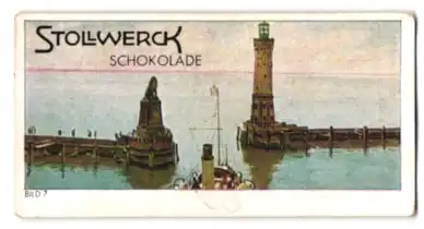 Sammelbild Stollwerck Schokolade, Der deutsche Rhein, Bild Nr. 7, Lindau, Hafenausfahrt