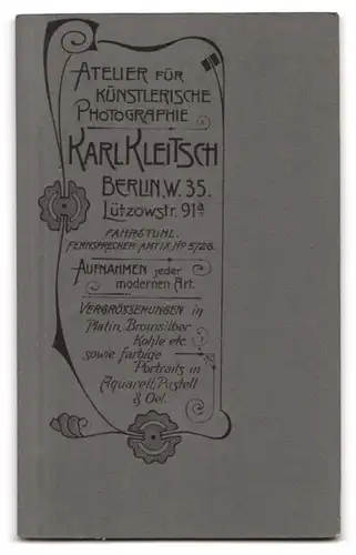 Fotografie Karl Kleitsch, Berlin-W., Lützowstr. 91 a, Kleiner Junge im Matrosenanzug