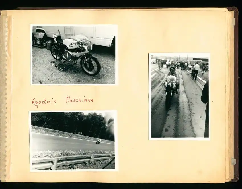 Fotoalbum mit 93 Fotografien, Motorrad-Rennen Brno, Grand Prix der Tschechoslowakei 1975, Yamaha, Harley, Norton, Honda 3