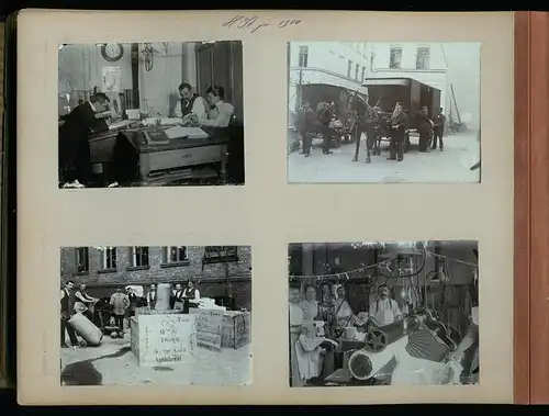 Fotoalbum mit 143 Fotografien, Ansicht Berlin, Wäschefabrik H. Sternberg, Meyerbeerstrasse 2 /4, Werksansicht, Tandem