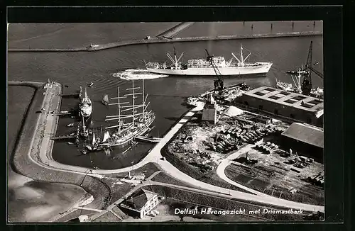 AK Delfzijl, Havengezicht met Driemastbark