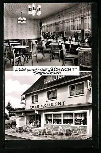 AK Bergneustadt, Hotel & Cafe Schacht, Kölner Strasse 167, Innenansicht