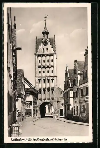 AK Weissenhorn, Hindenburgstrasse mit unterem Tor