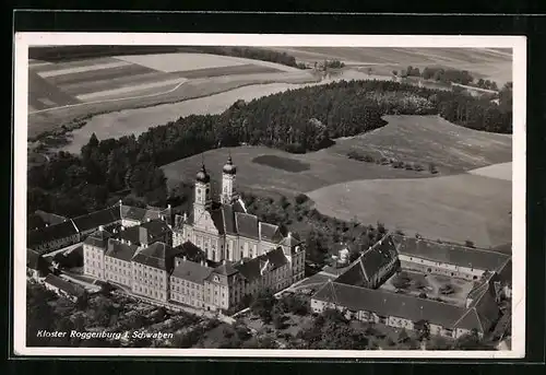 AK Roggenburg /Schwaben, Blick auf Kloster, Fliegeraufnahme