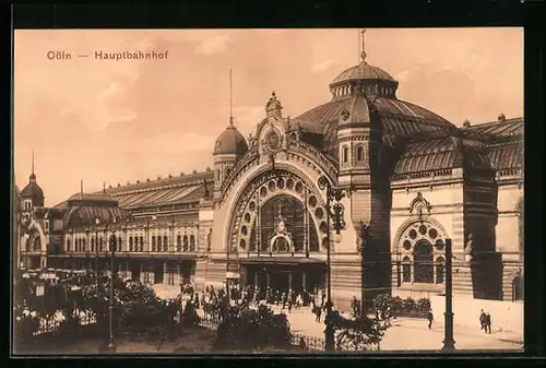 AK Cöln, Hauptbahnhof mit Vorplatz