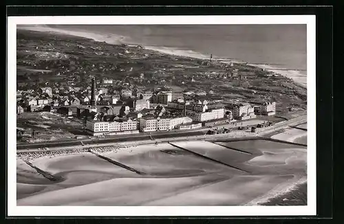 AK Borkum, Teilansicht mit Strand bei Ebbe