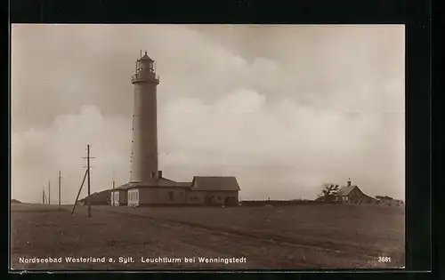 AK Westerland /Sylt, Leuchtturm bei Wenningstedt