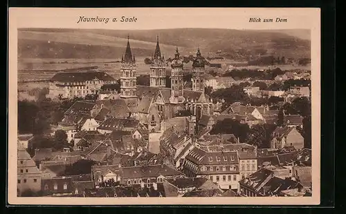 AK Naumburg a. Saale, Blick zum Dom aus der Vogelschau