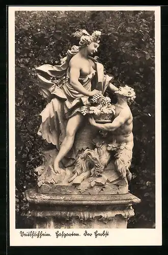 AK Veitshöchheim, Skulptur im Hofgarten