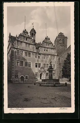 AK Bad Hersfeld, Rathaus mit Brunnen