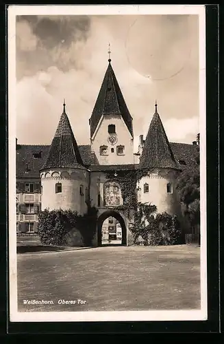 AK Weissenhorn, Oberes Tor mit Wolken