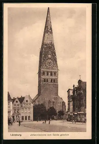 AK Lüneburg, Johanniskirche vom Sande gesehen