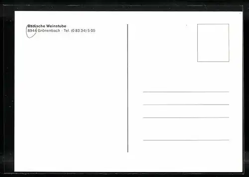 AK Grönenbach, Gasthaus Badische Weinstube