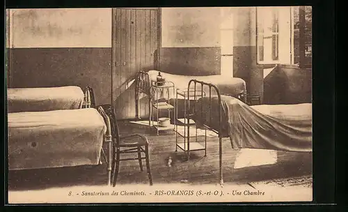 AK Ris-Orangis, Sanatorium des Cheminots - Une Chambre
