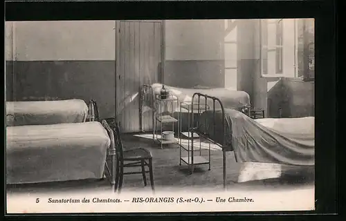 AK Ris-Orangis, Sanatorium des Cheminots - Une Chambre