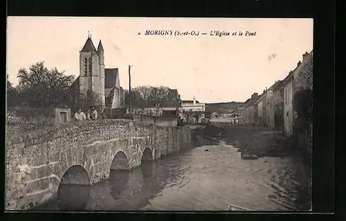 AK Morigny, L`Eglise et le Pont