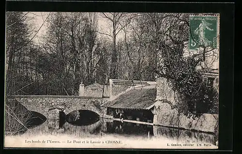 AK Crosne, Le Pont et le Lavoir